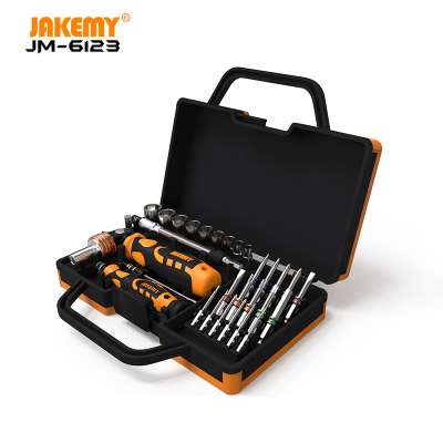 JAKEMY JM-6123 Manufacturer 31 pcs Color Ring hardware hand electric screwdriver set repair tool diy Hand Tool Set