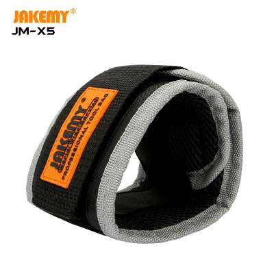 JAKEMY JM-X5 Portable Magnetic Wristband Bag with Strong Magnets for Holding Screws Nails Drilling Bits DIY Hand Tool Collection