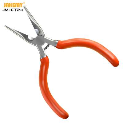 JAKEMY High Quality Hand Tool Mini Pliers 5 Inches Long Nose Pliers with Rubber Handle for DIY Repair