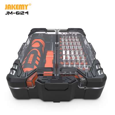 JAKEMY NEW PRODUCT JM-6124  Precision Mini Screwdriver Set with Adjustable Labor-saving Ratchet Handle for Household DIY Repair