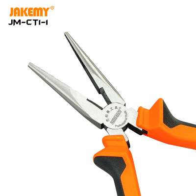 JAKEMY Wholesale DIY Hand Tool Long Nose Pliers with Comfortable Handle for Electronics Repair