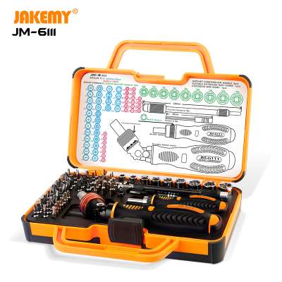 JAKEMY JM-6111 69 in 1 DIY Hand Tool Set 180 Degrees Ratchet Screwdriver with Chrome Vanadium Bits Home Tools